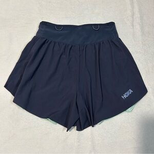 Hoka Women's Running Shorts Blue Athletic Lightweight Sportswear Activewear